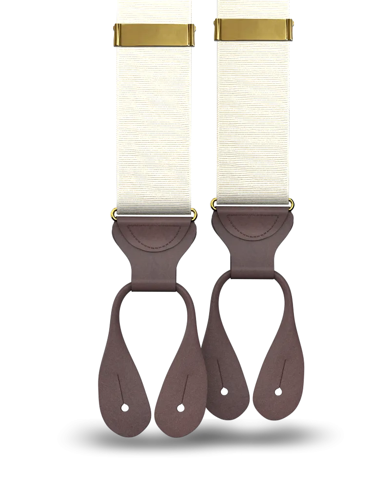 Ivory Grosgrain Suspenders