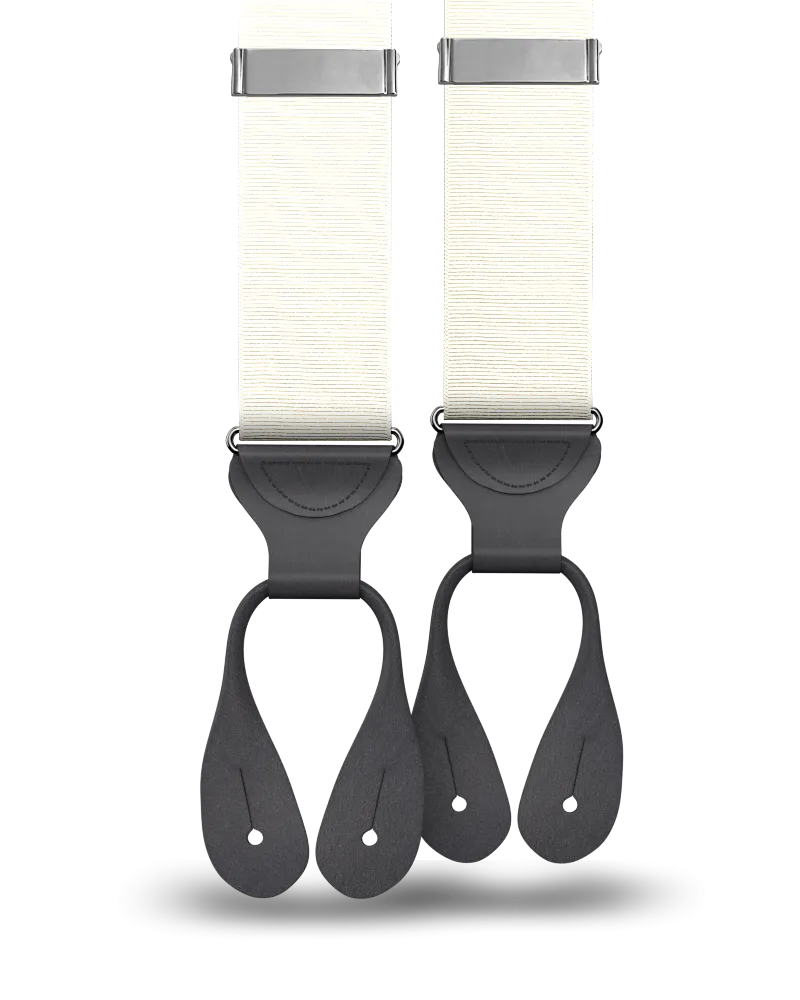 Ivory Grosgrain Suspenders