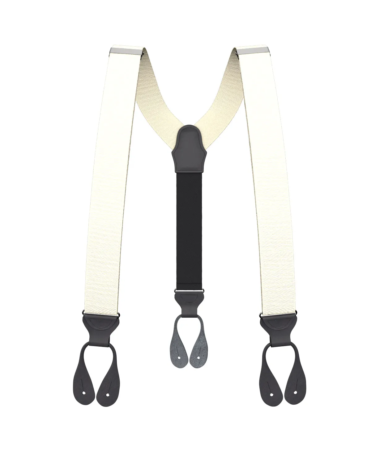 Ivory Grosgrain Suspenders