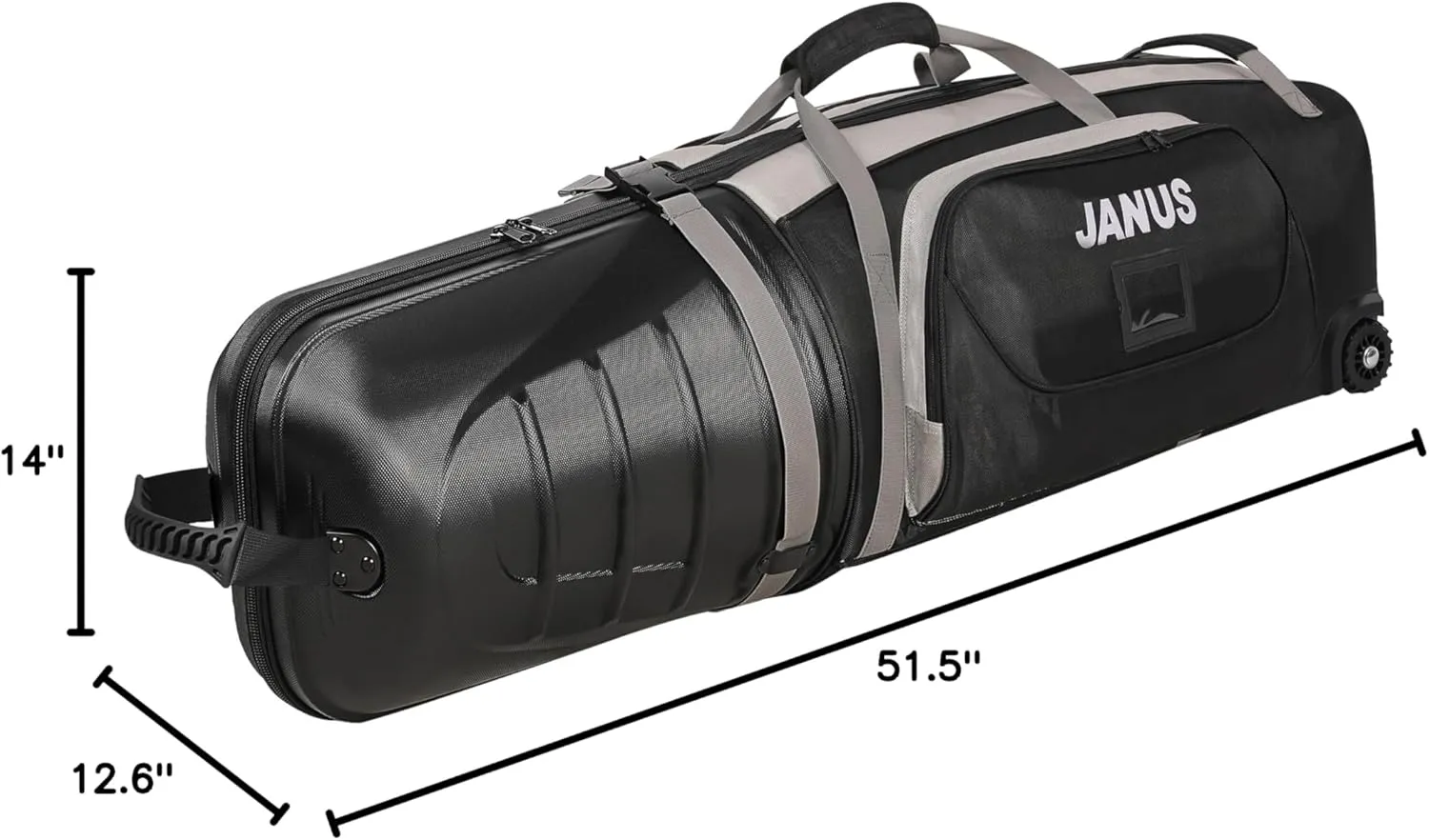 JANUS Golf Travel Bags for Airlines with Wheels, Hard Case Top and 1980D Heavy Duty Oxford Protect Golf Clubs, Lightweight and Easy to Maneuver