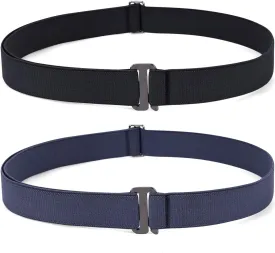 JASGOOD Women No Show Stretch Belt Elastic Web Strap Belt with Flat Buckle for Jeans Pants Dresses
