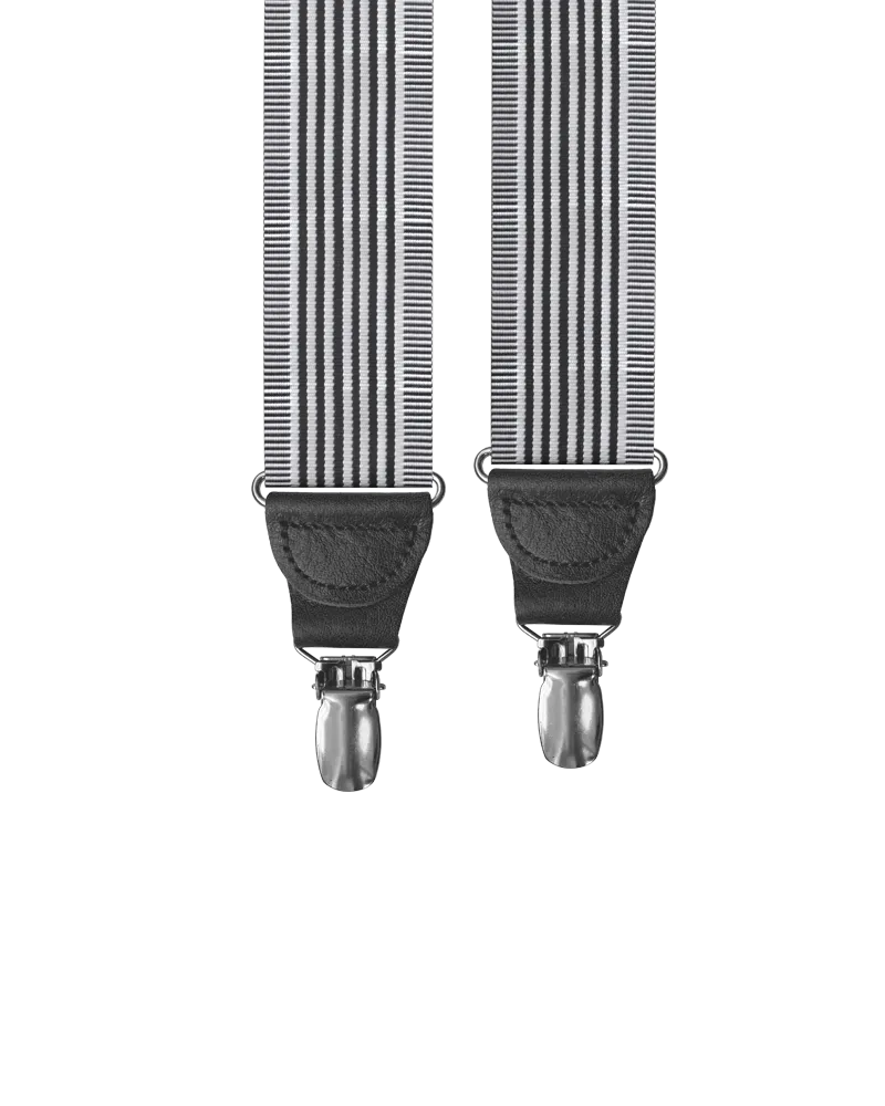 Kingsbridge Black Stripe Clip-on Suspenders