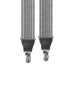 Kingsbridge Black Stripe Clip-on Suspenders