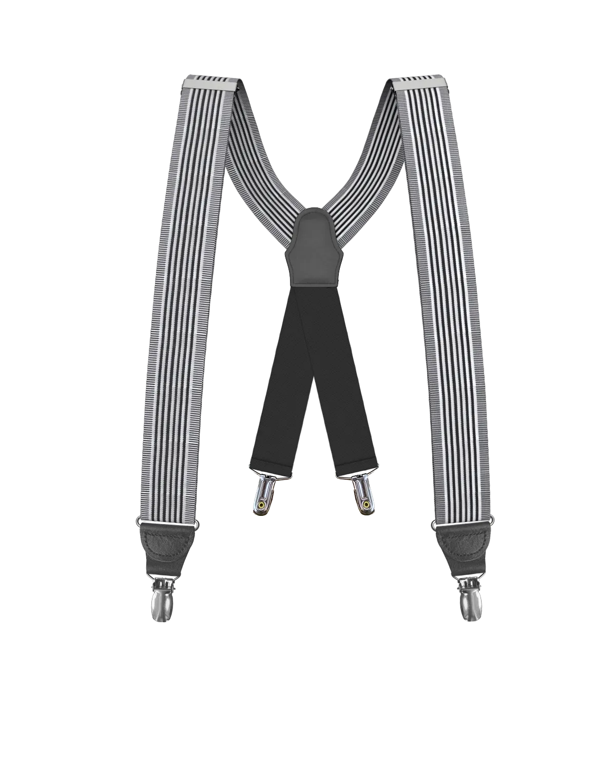 Kingsbridge Black Stripe Clip-on Suspenders
