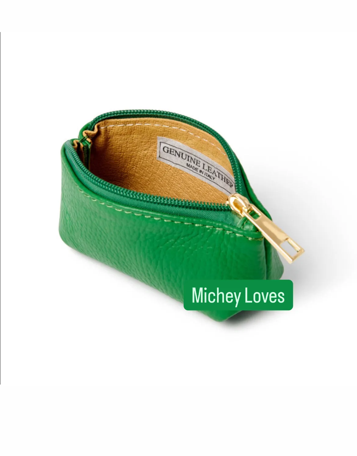 Leather Curved Mini Pouch | Tan