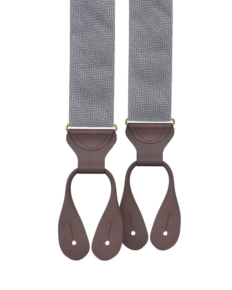 Limited Edition<br>Victor Grey Silk Suspenders