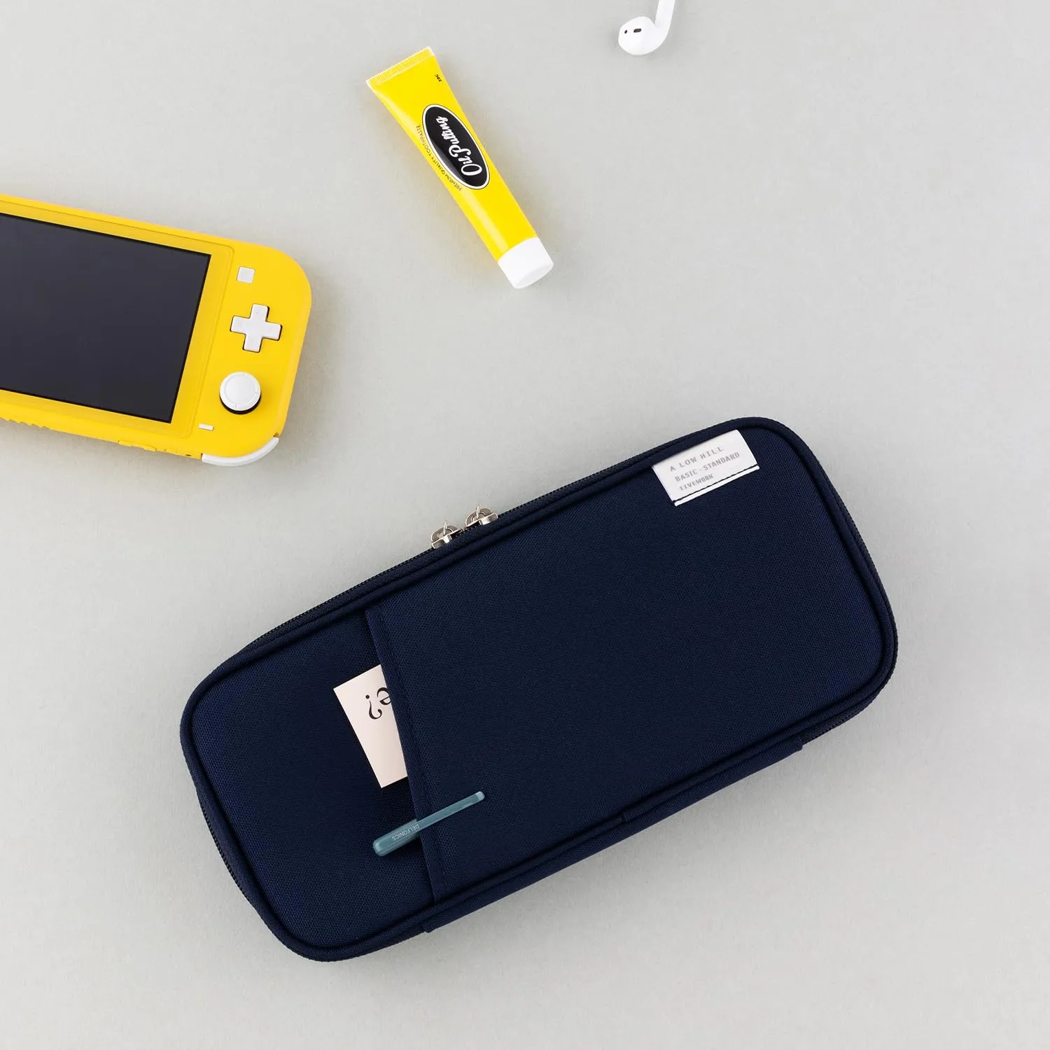 LIVEWORK Cordura Pocket Case Compatible with Nintendo Switch/OLED Pocket Video Game Console Padded Pouch Case - Made in Korea (NAVY, CORDURA)