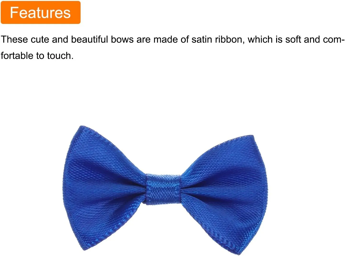 MECCANIXITY 100pcs Navy Blue Bow Ties 1.5" x 1" Mini Bowknot for Crafting Little Satin Bows Bulk for DIY Sewing Scrapbooking Wedding Gift Present Home Decoration