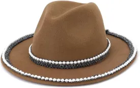 Men's Women's Fedora Hat Wide Brimmed Hat Warm Jazz Hat Wedding Hat
