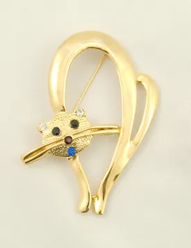 Mid Century Cat Brooch Pin