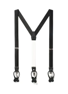 Midnight - Classic Black Silk Suspenders