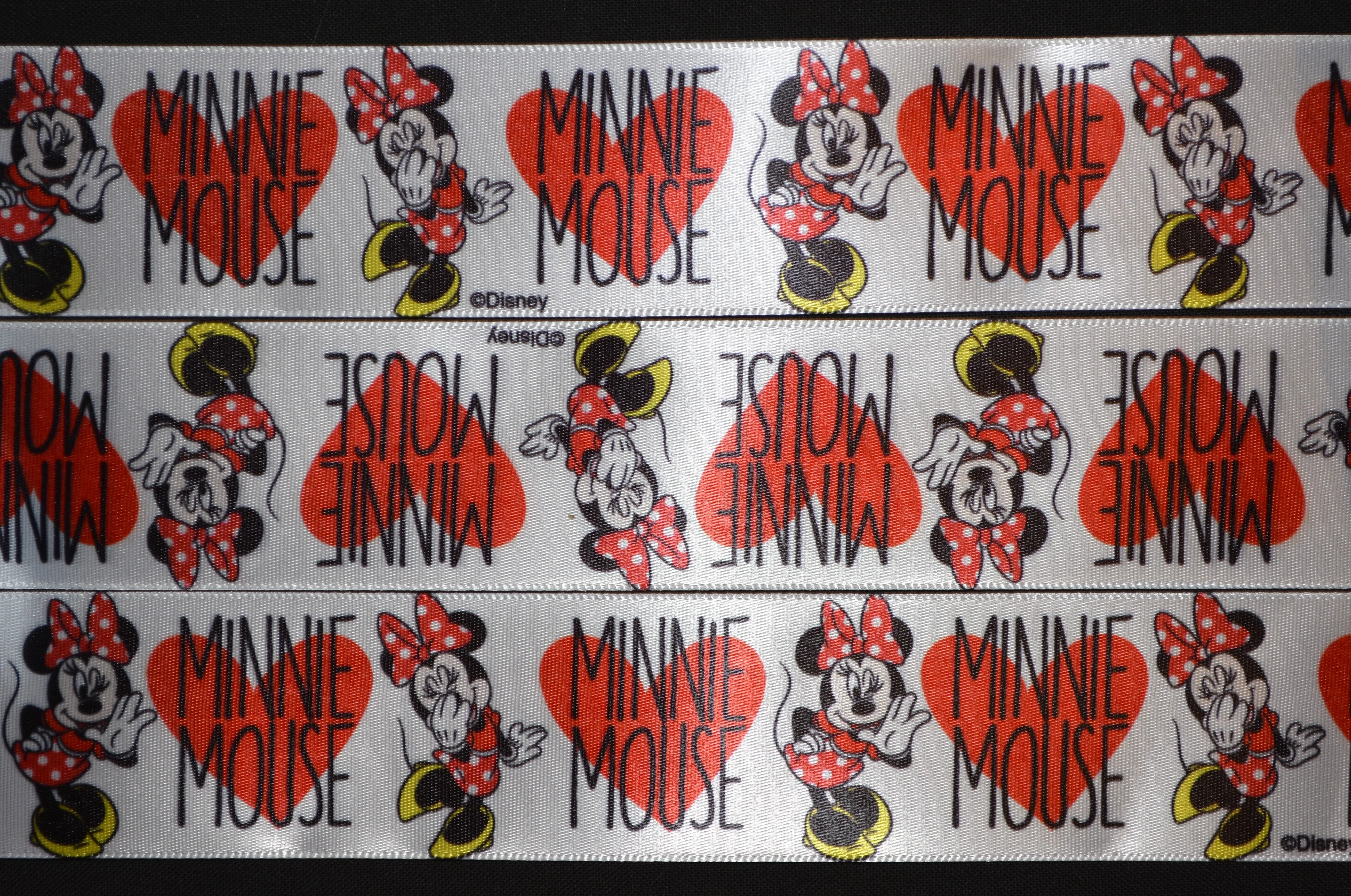 Minnie Mouse Ribbon - 1 1/2 inch Printed Satin