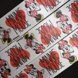 Minnie Mouse Ribbon - 1 1/2 inch Printed Satin