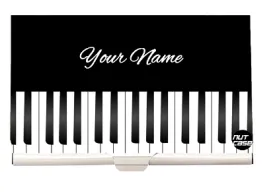 Personalized Visiting Card Holder Case - Piano Music