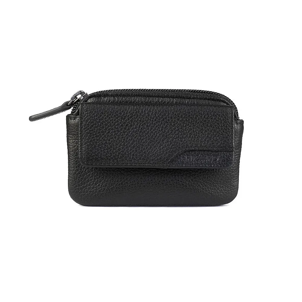 Picard Cologne Leather Coin Pouch with Key Ring (Black)