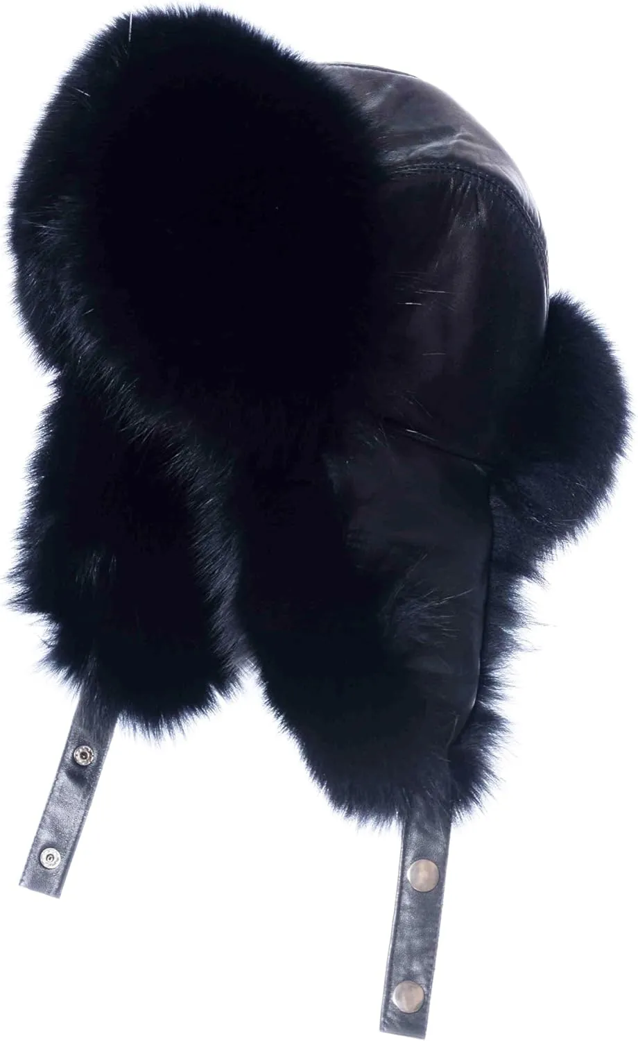 Real Fox Fur Hat - Genuine Sheepskin Leather Shell, Unisex Classic Ushanka Style, Warm and Windproof for Winter