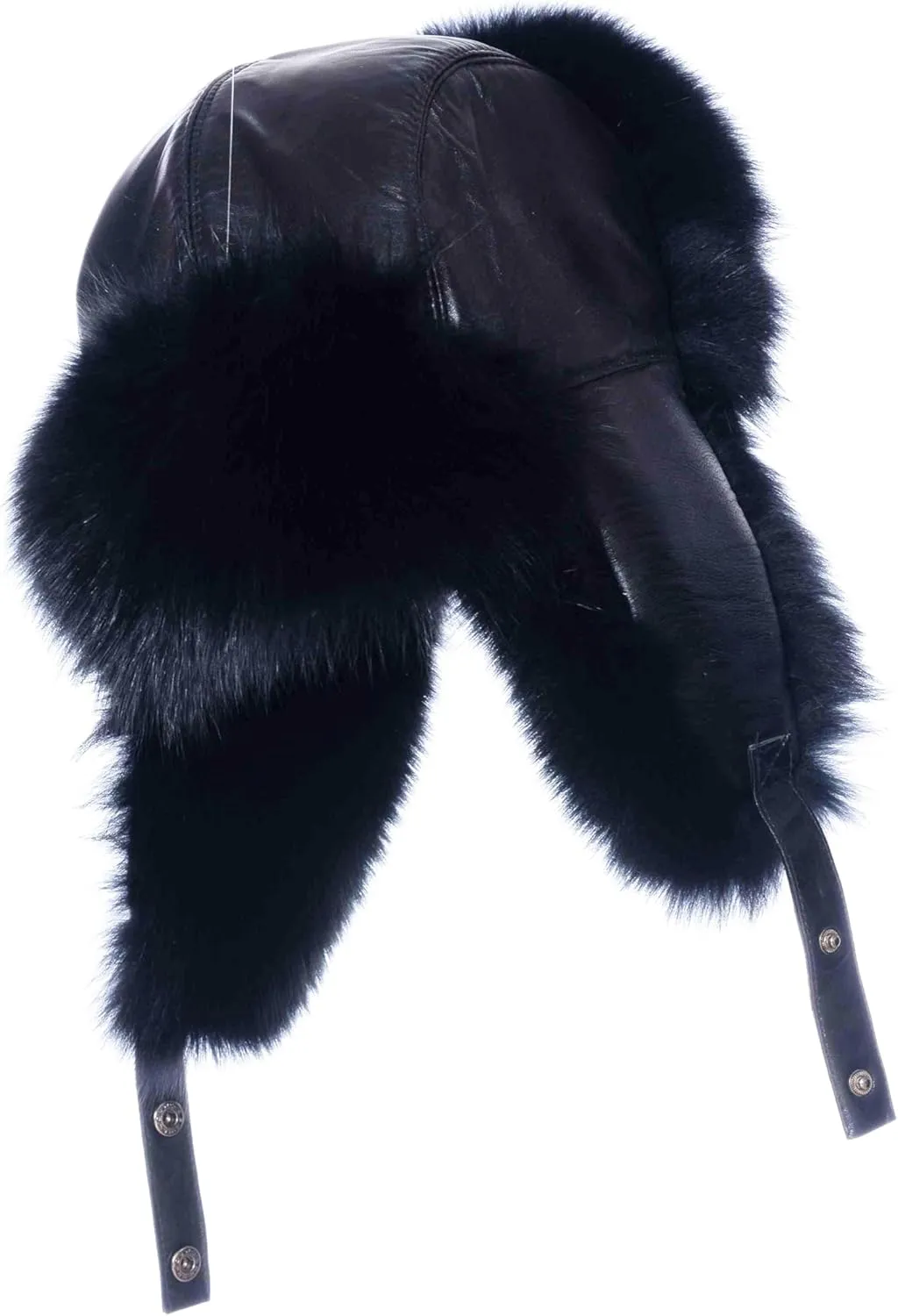 Real Fox Fur Hat - Genuine Sheepskin Leather Shell, Unisex Classic Ushanka Style, Warm and Windproof for Winter