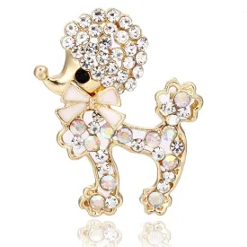 Rhinestone Puppy Dog Brooch