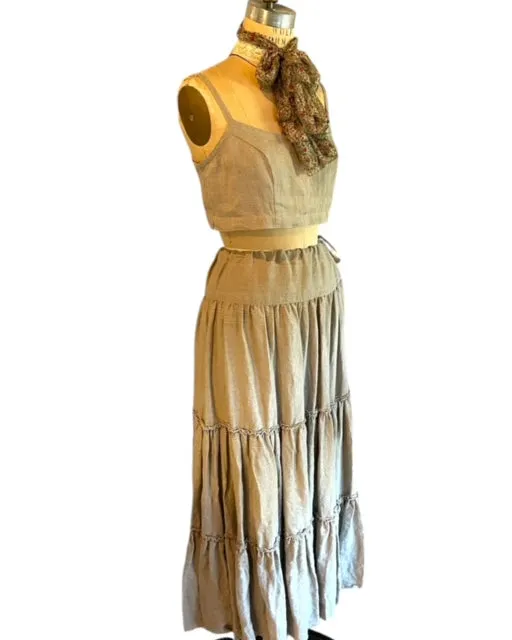 Ruffled Jabot neck scarf -silk chiffon