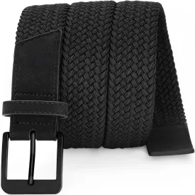 SANSTHS Elastic Braided Golf Belt for Men Women, Stretch Webbing Belt with Metal Buckle for Golf Travel Casual Wear