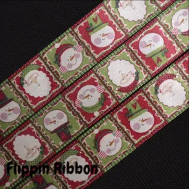 Santa and Snowman Ribbon - 7/8 inch Printed Satin