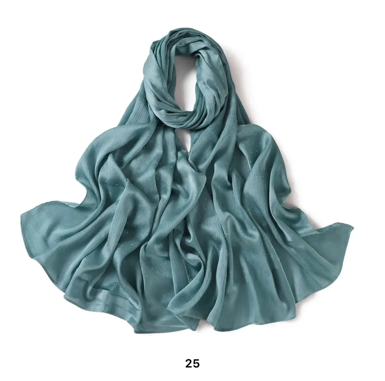 Silk Chiffon Crinkle with Studs