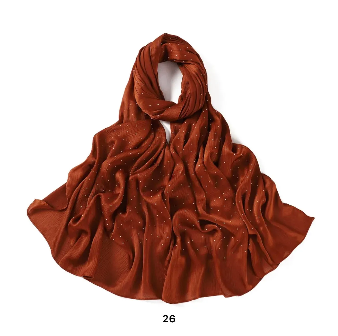 Silk Chiffon Crinkle with Studs