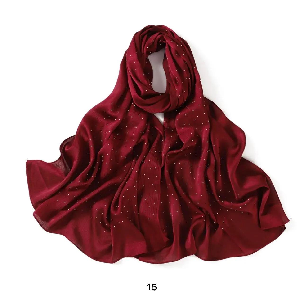Silk Chiffon Crinkle with Studs