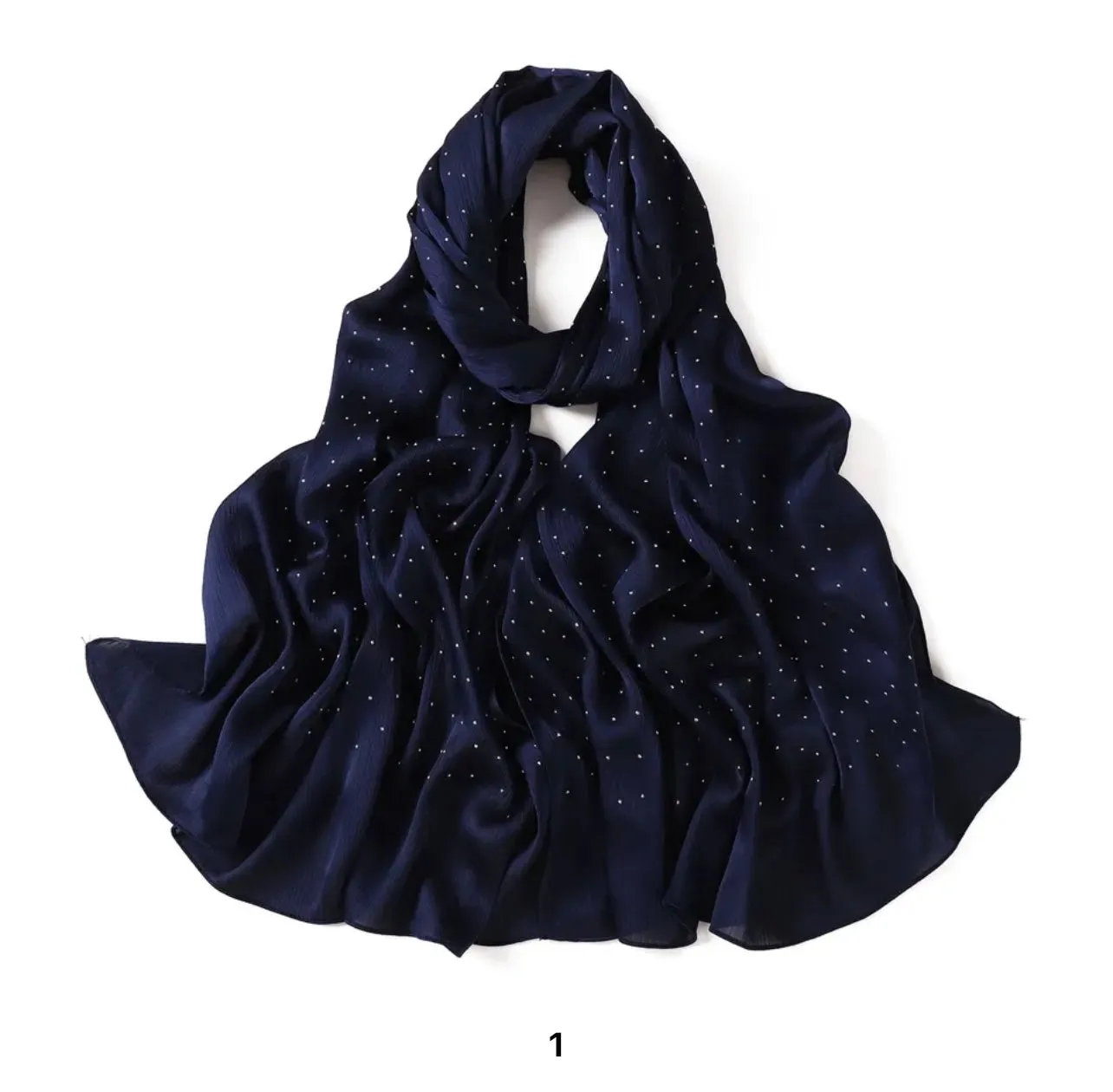 Silk Chiffon Crinkle with Studs