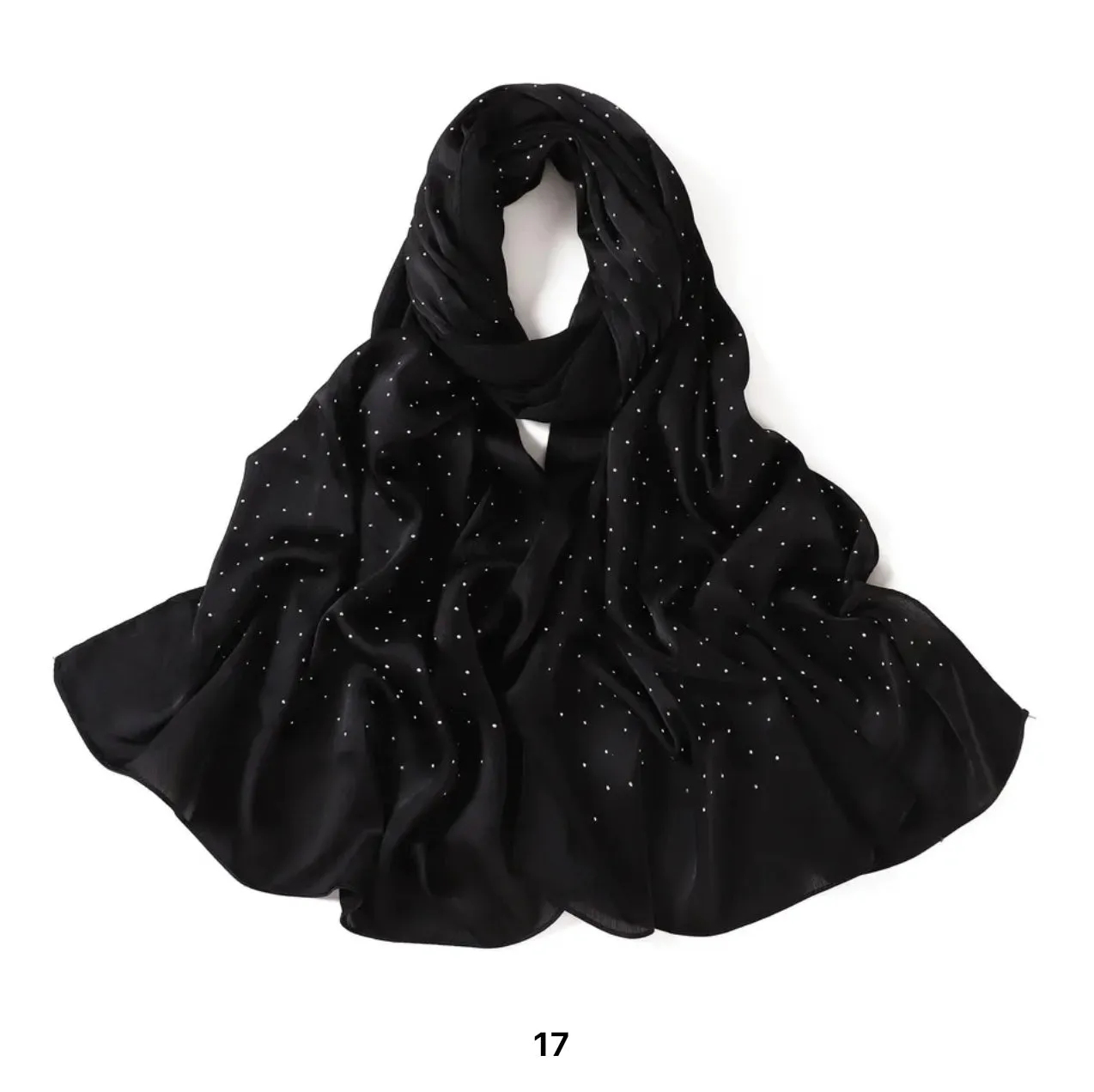 Silk Chiffon Crinkle with Studs