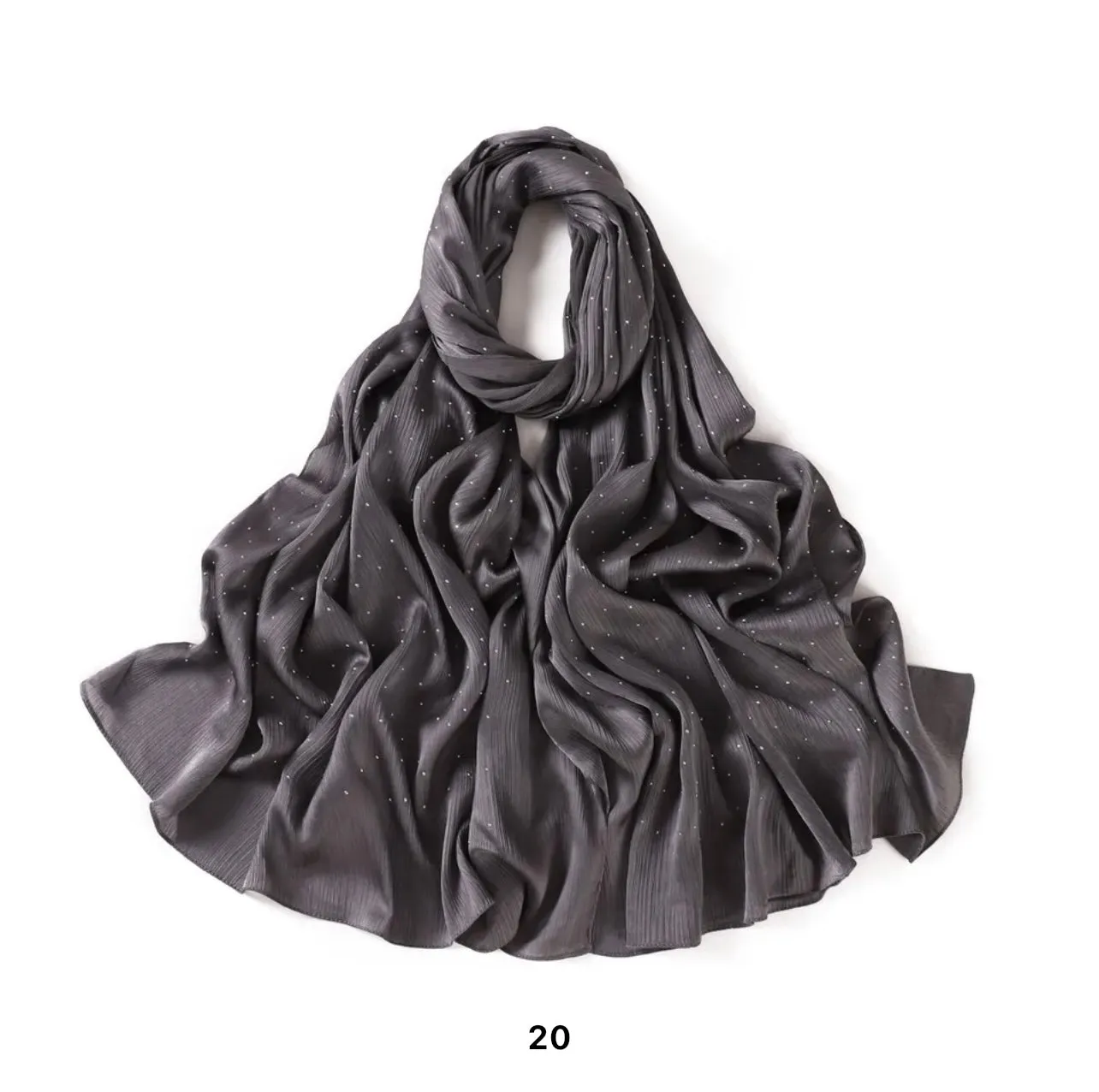 Silk Chiffon Crinkle with Studs