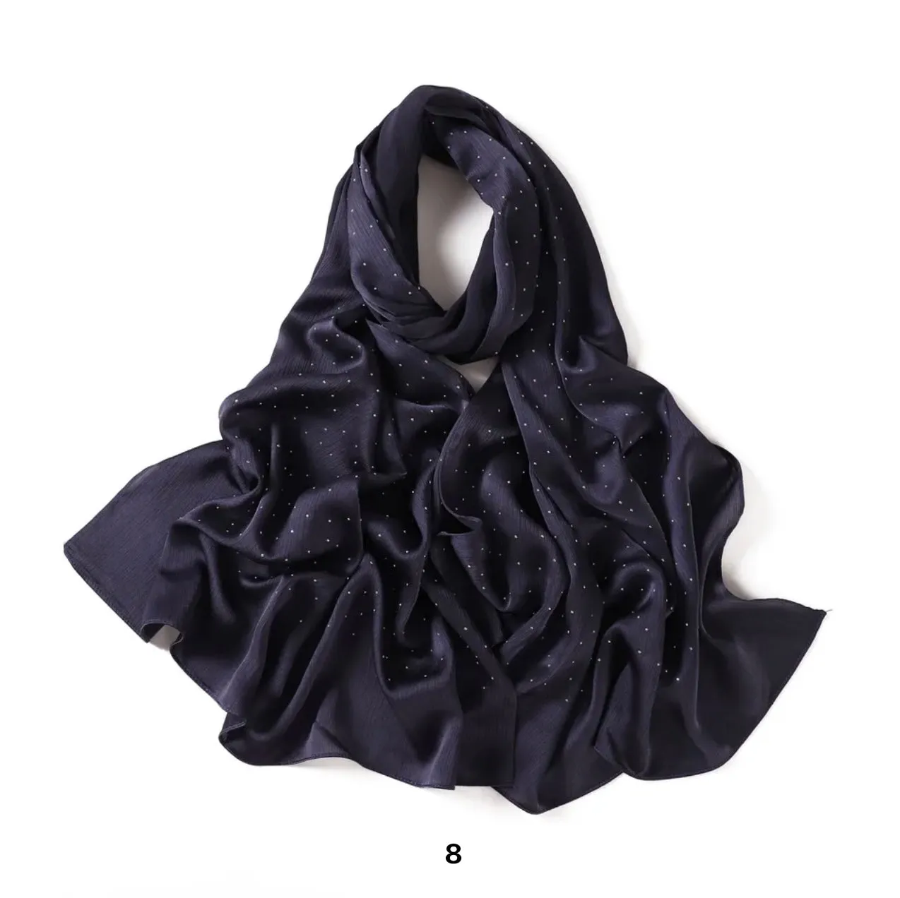 Silk Chiffon Crinkle with Studs