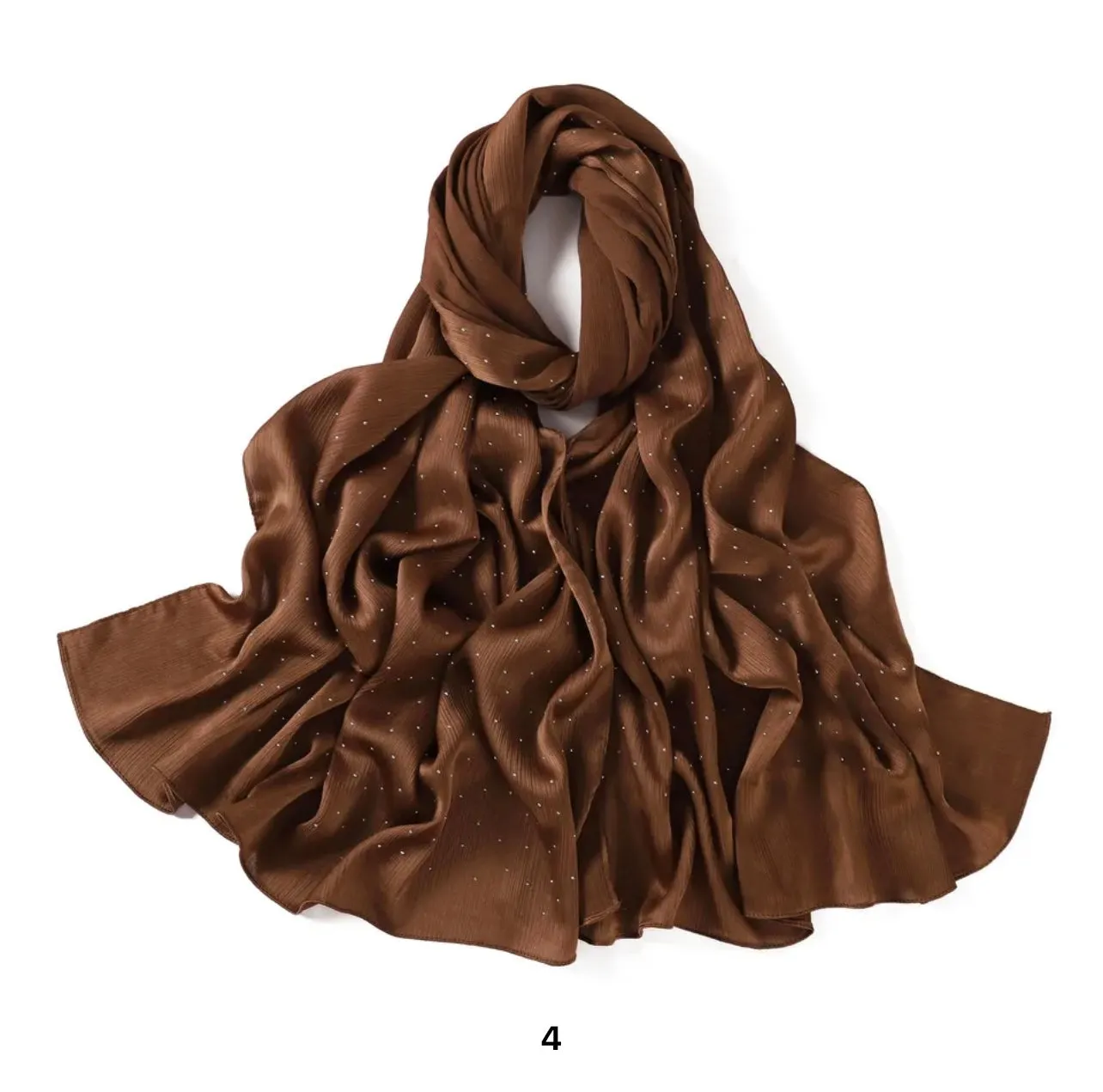 Silk Chiffon Crinkle with Studs