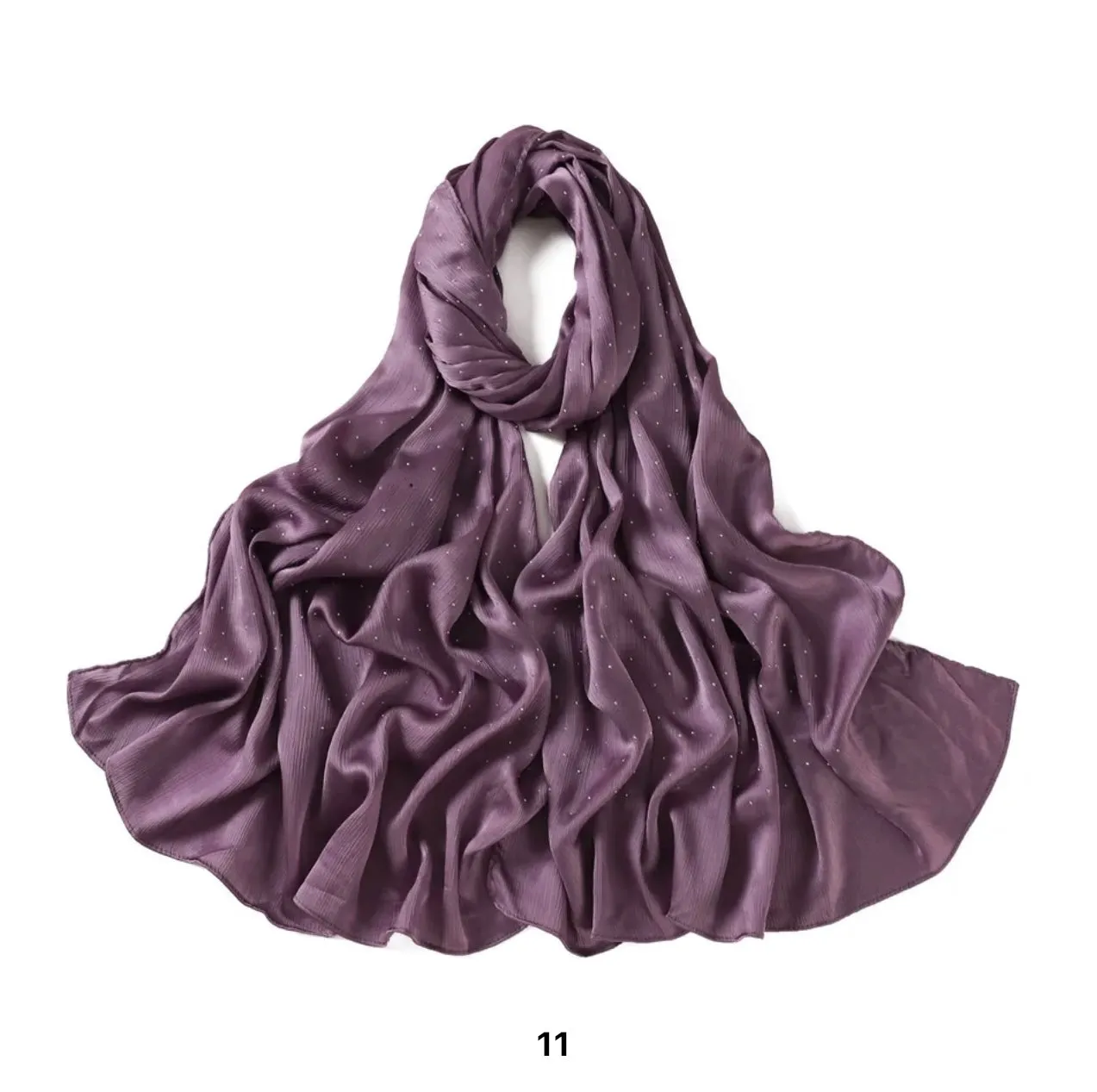 Silk Chiffon Crinkle with Studs