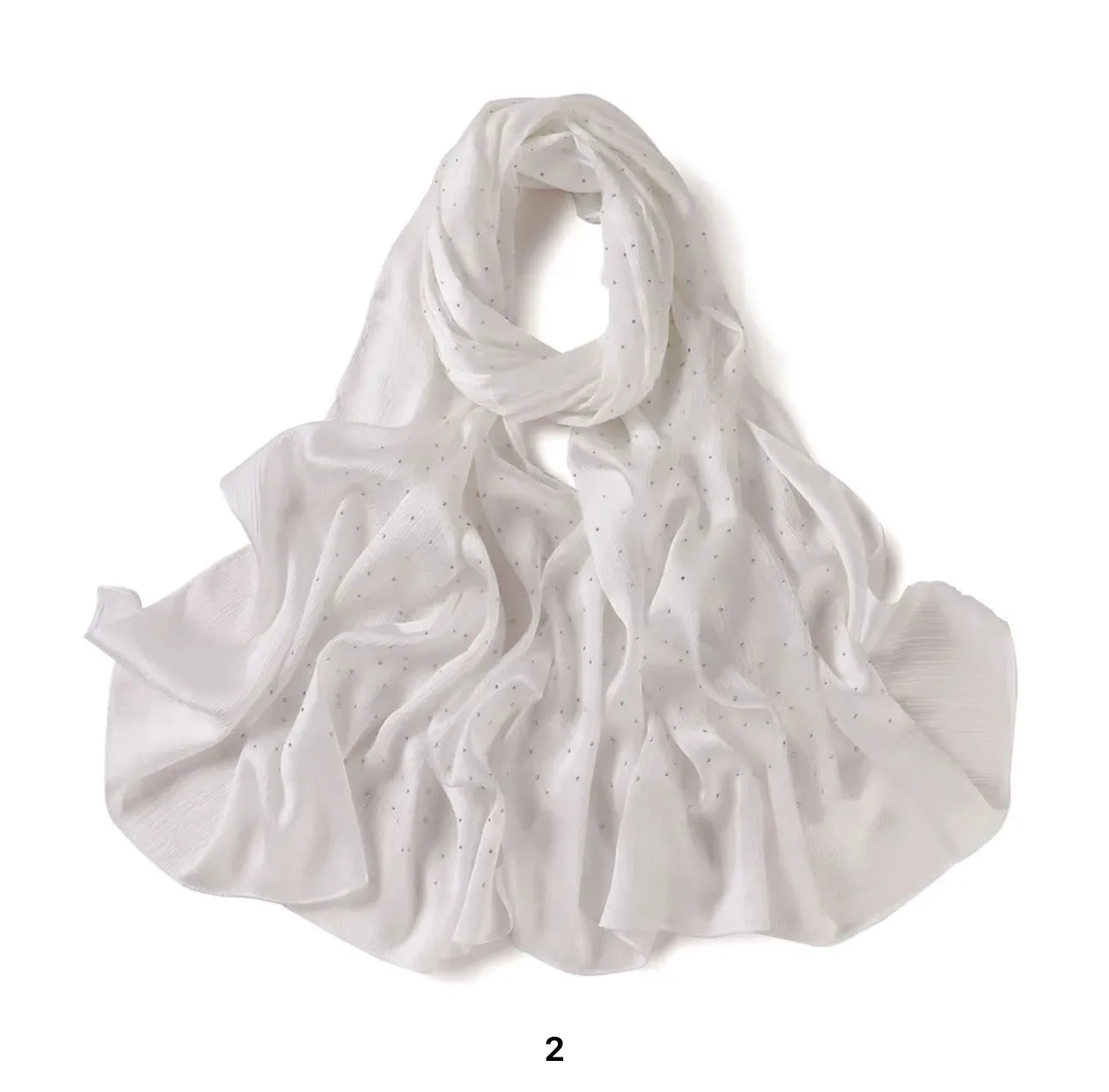 Silk Chiffon Crinkle with Studs