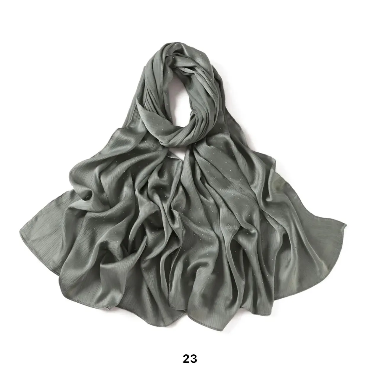 Silk Chiffon Crinkle with Studs