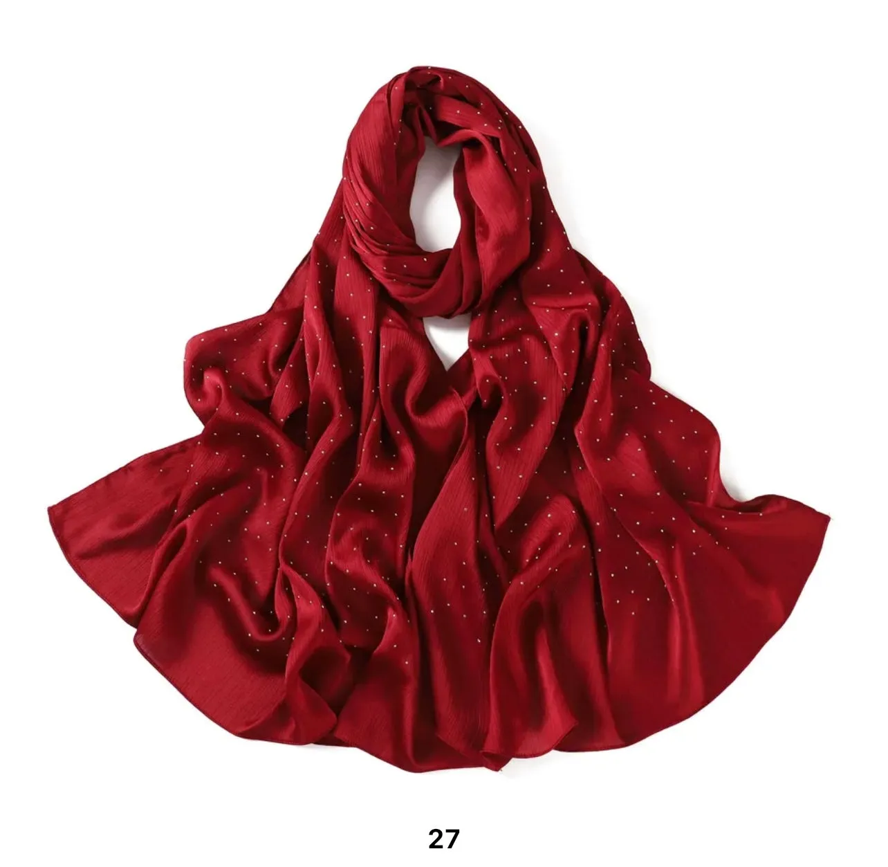 Silk Chiffon Crinkle with Studs