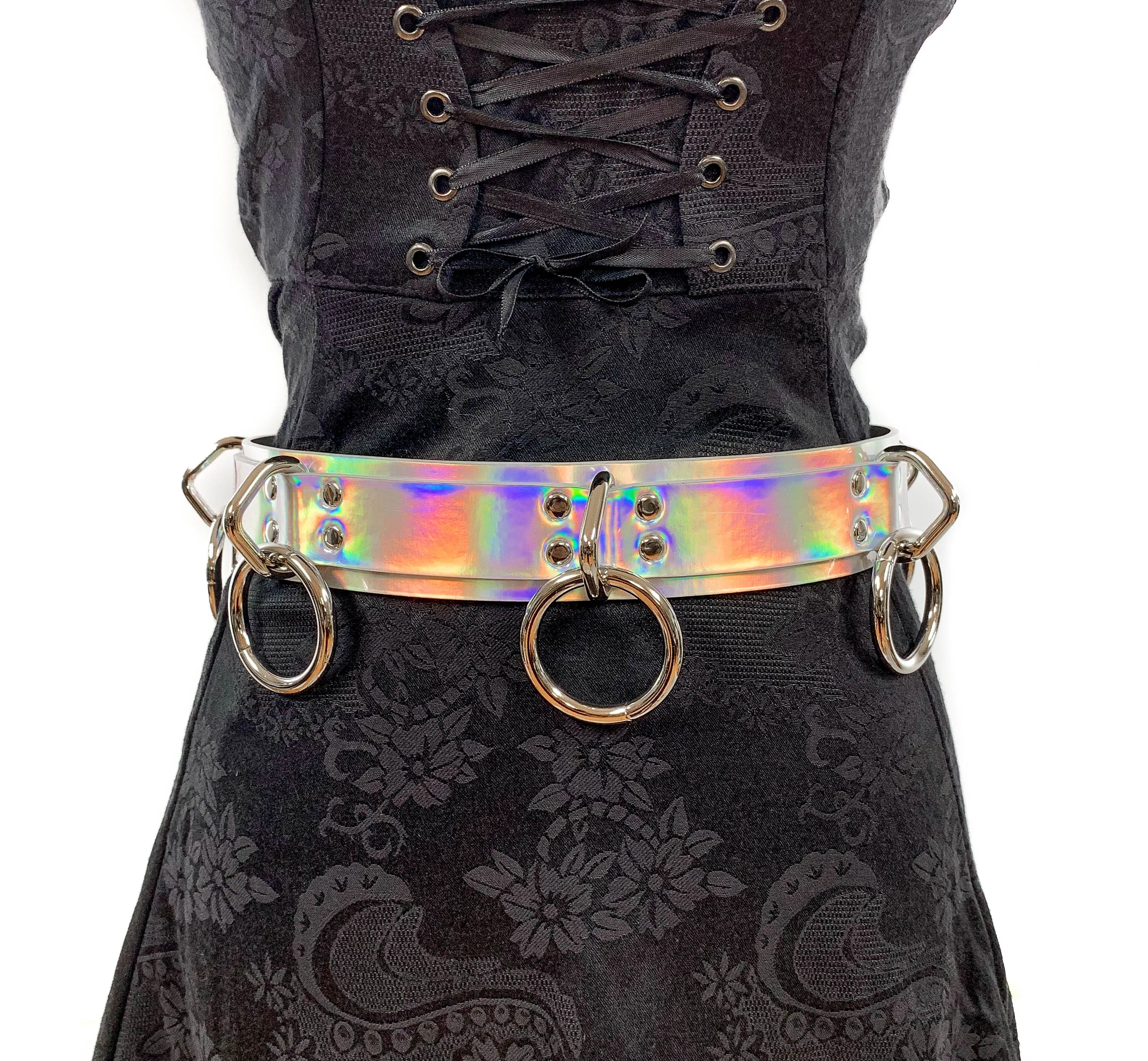 Silver Rainbow Bondage Belt
1 3/4" Wide 
