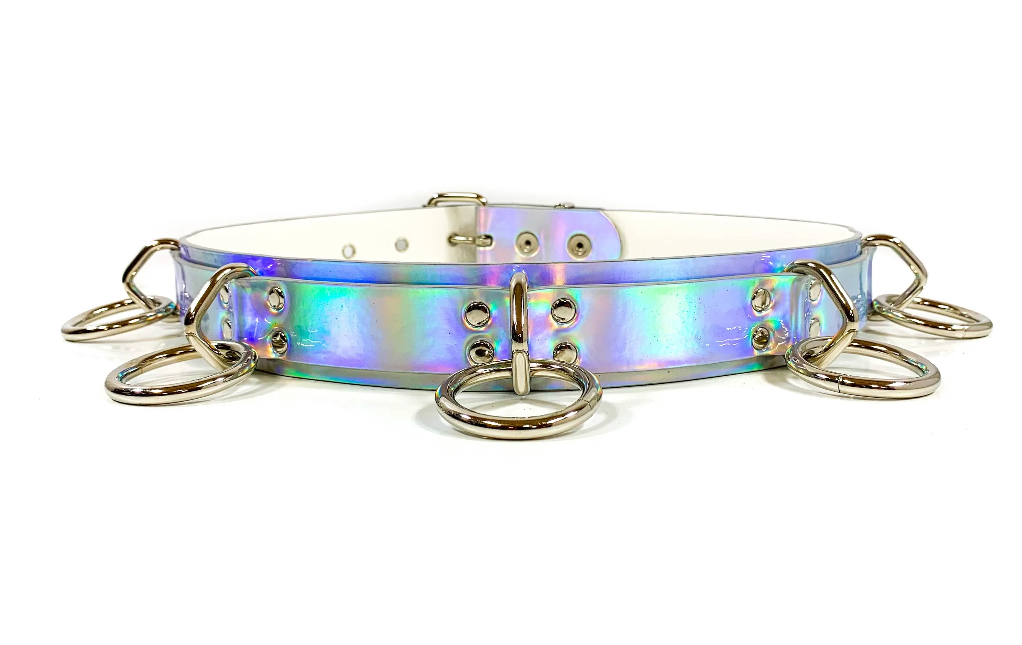 Silver Rainbow Bondage Belt
1 3/4" Wide 