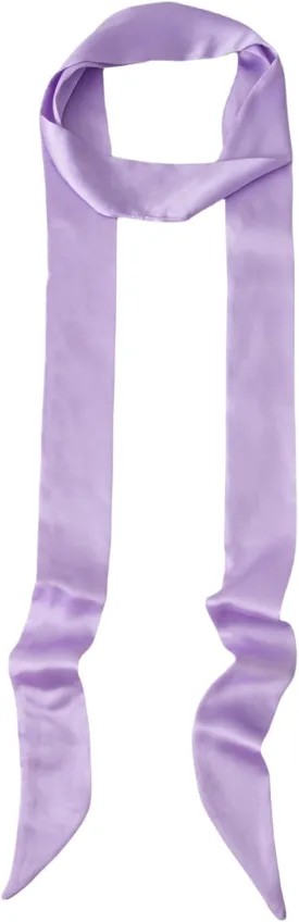 Stylish Solid Color Ribbon Scarf Soft Long Skinny Satin Belt Neck Scarf for Women