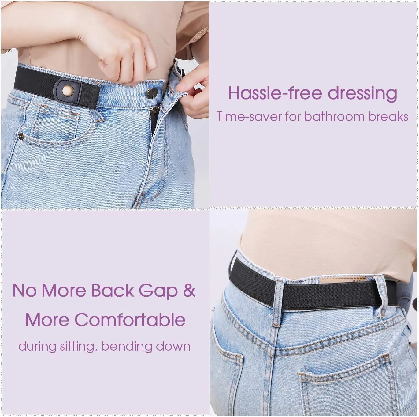 SUOSDEY No Buckle Invisible Stretch Belts for Men/Women Belt for Jeans pants No Hassle,No Bugle