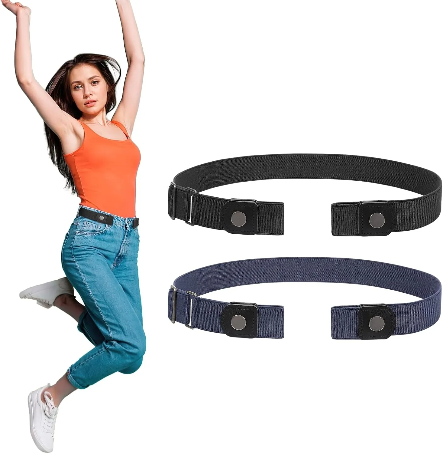 SUOSDEY No Buckle Invisible Stretch Belts for Men/Women Belt for Jeans pants No Hassle,No Bugle