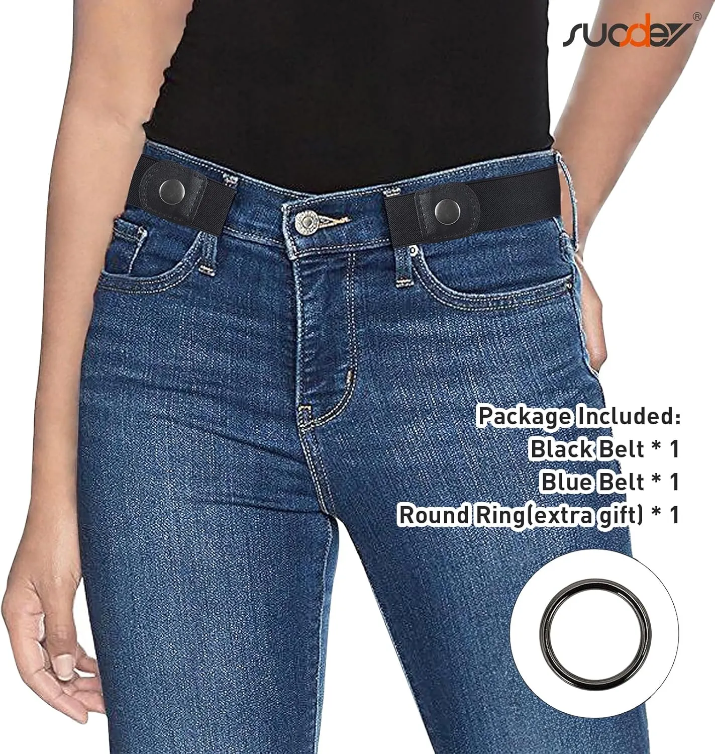SUOSDEY No Buckle Invisible Stretch Belts for Men/Women Belt for Jeans pants No Hassle,No Bugle