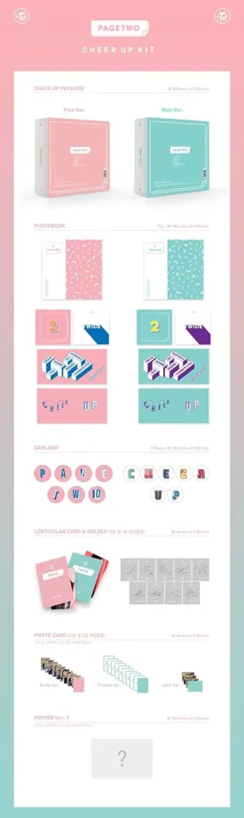TWICE - [PAGE TWO] 2nd Mini Album Pink ver. CD 72p Photo Book 7p Garland 1p Lenticular Card & Holder 3p Photo Card K-POP Sealed by TWICE