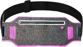 Ultra-thin Water Resistant Running Belt/Fannie Pack for Women and Men, Expandable Phone Belt to Hold Cell Phones, Cards, and Money. Ideal Waist Bag Waist Pack for Travel, Sports and Yoga (Pink)