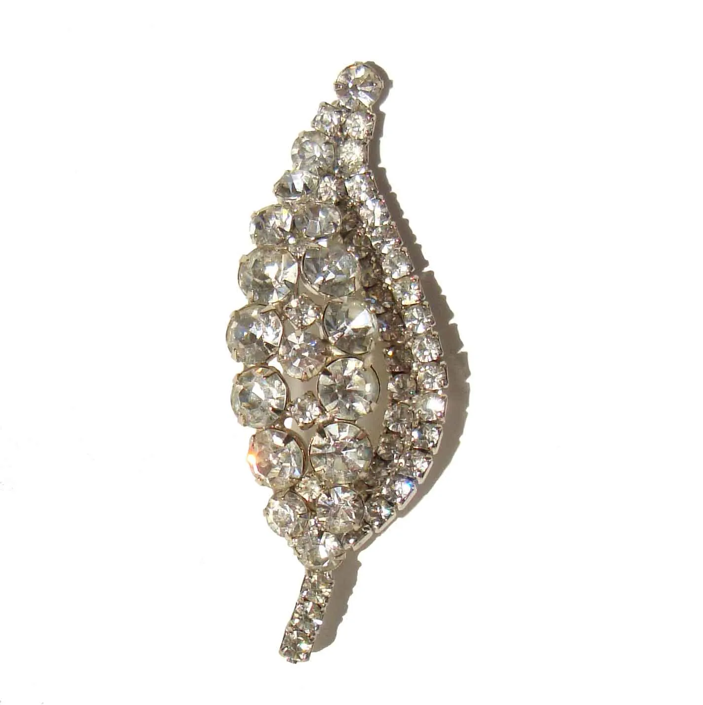 Vintage Juliana Rhinestone Brooch DeLizza & Elster Leaf Pin