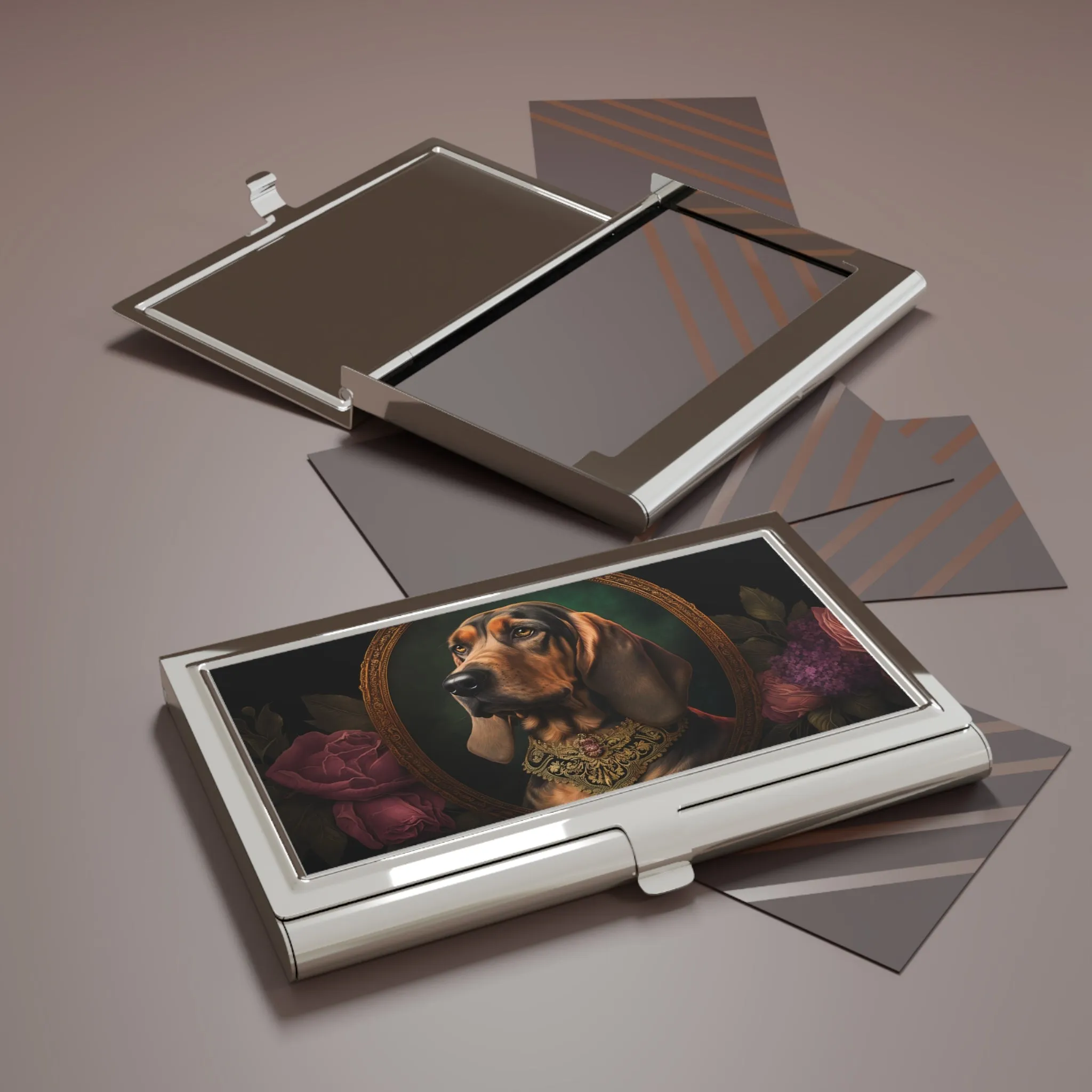 Vintage Victorian Bloodhound Business Card Holder