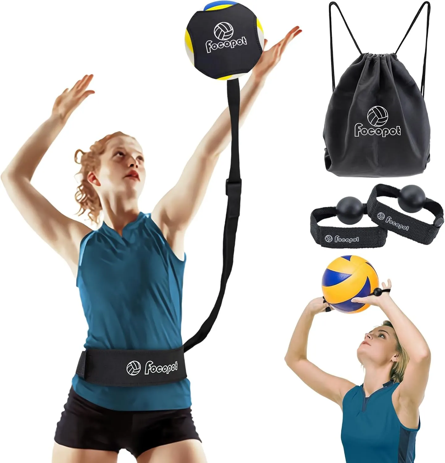 Volleyball Training Equipment Aid,Solo Volleyball Trainer to Practice Serve, Spike, Set and Pass,Perfect Volleyball Trainer Gift for Beginners & Pro