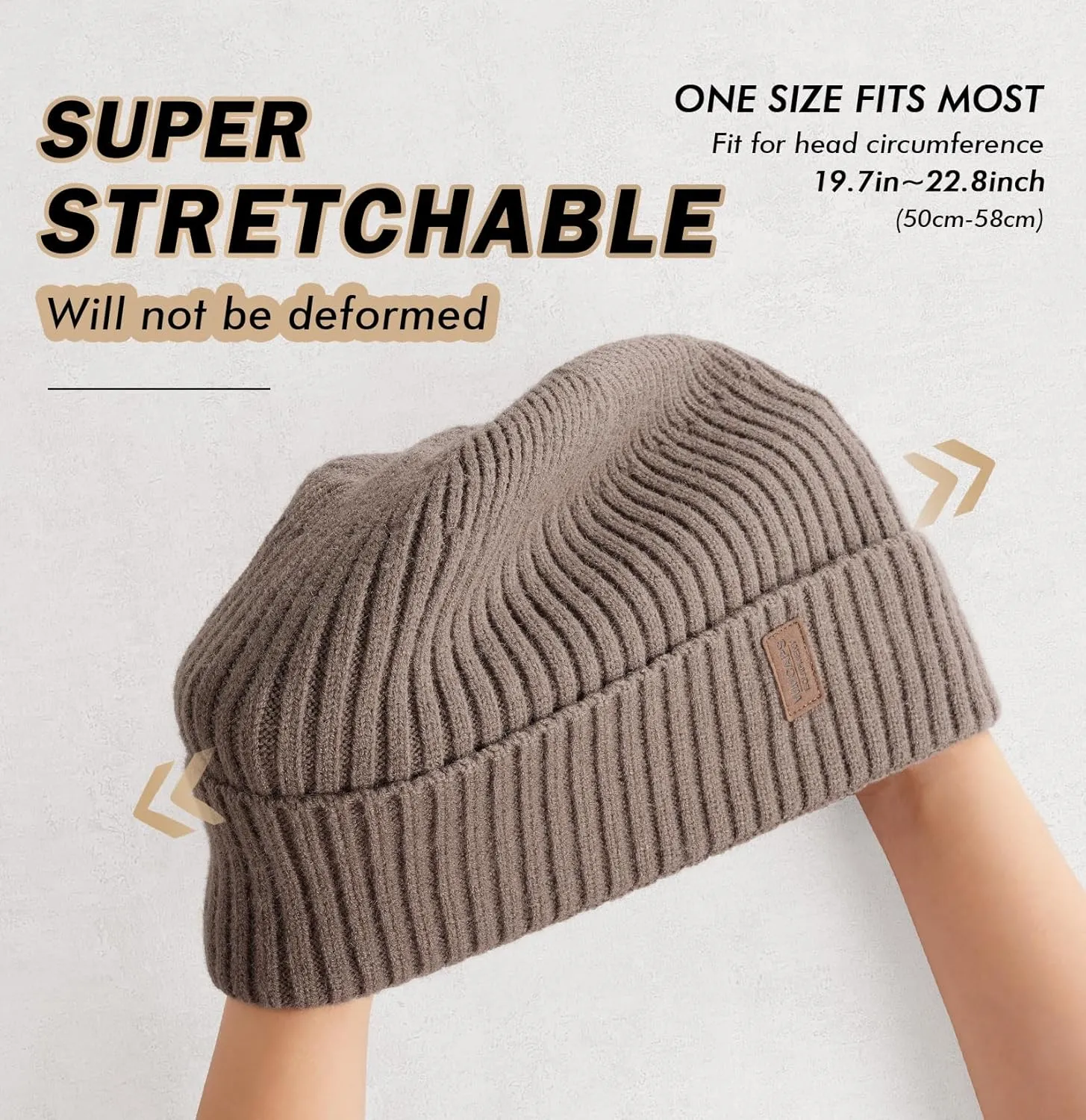 Wmcaps Warm Beanie for Men Women, Fleece Lined Beanie Warm Winter Caps Unisex Fashion Knit Cuffed Cap
