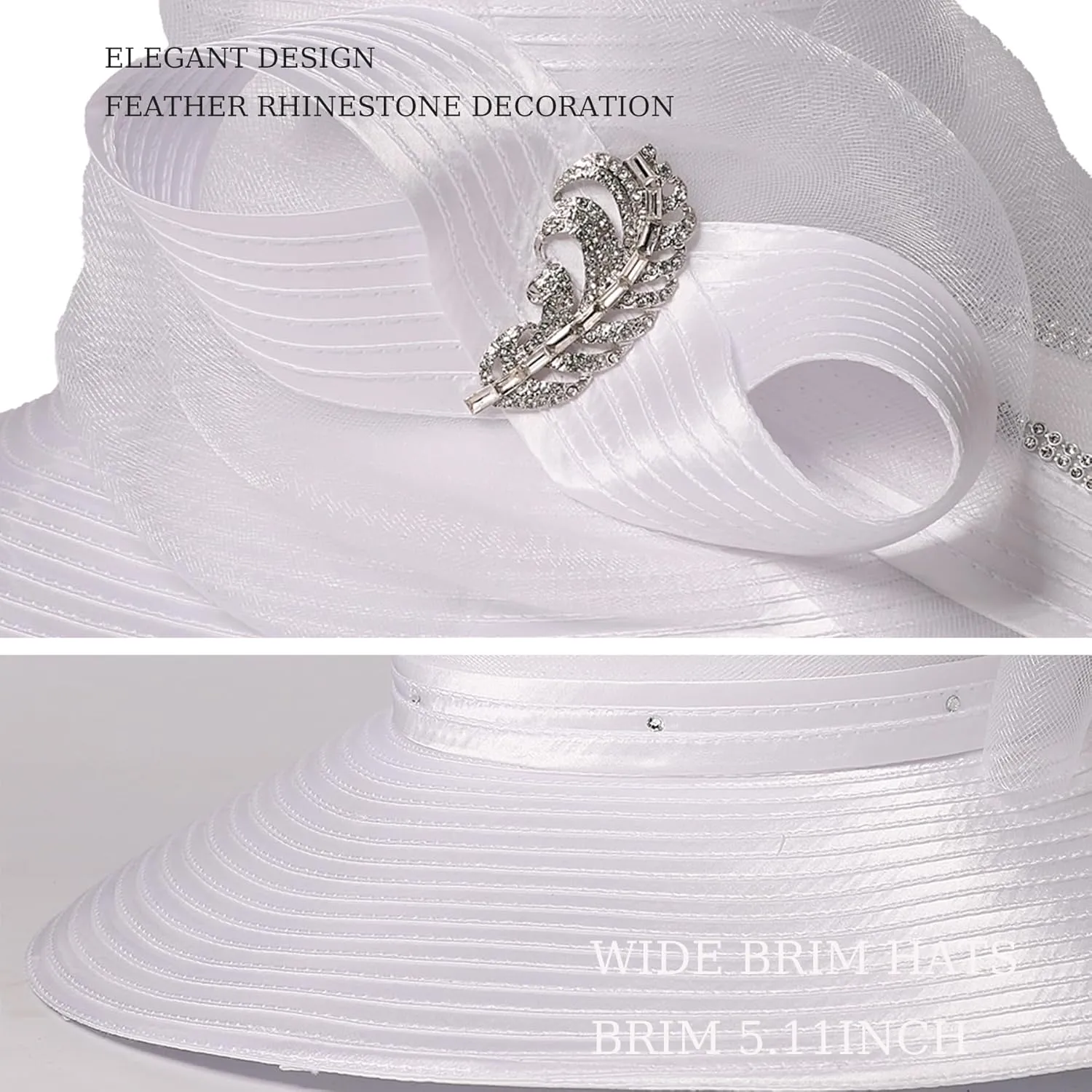 Women Derby Church Dress Fascinator Wide Brim Hats 1920s Vintage Tea Party Wedding Cloche Bowler Hats